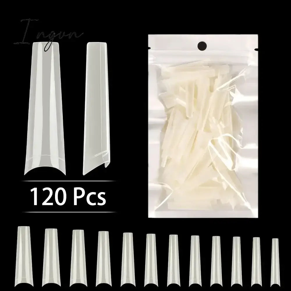 Transparent Stiletto Fake Nail Tips Acrylic False Nail Tips Long Shape Half Cover Coffin Professional Nail Art
