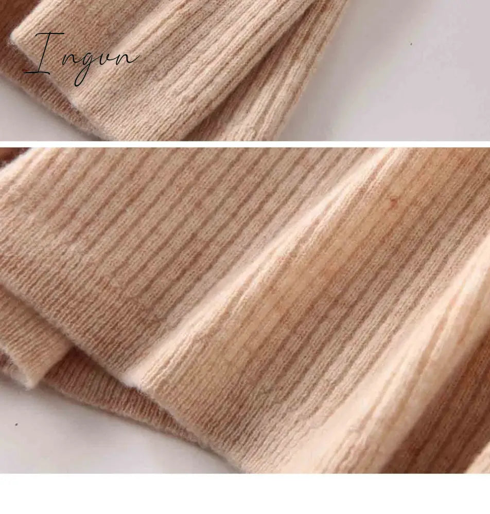 Ingvn - 100% Merino Wool Turtleneck Women Sweater Autumn Winter Warm Soft Jumper Women Knitted Pullover Femme Cashmere Sweater Knit
