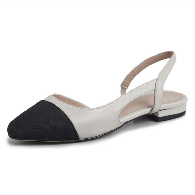 Meotina Low Heels Real Leather Slingbacks Shoes Women Square Toe Pumps Thick Heel Shoes Brand Design Lady Footwear  Size 40