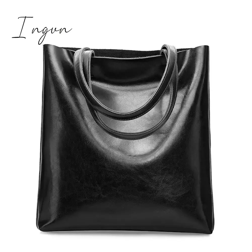 Ingvn - Cow Leather Bag Ladies Genuine Leather Handbags Big Women Bag Large Vintage Female 2024 Office Hand Shoulder Bags For Women Tote