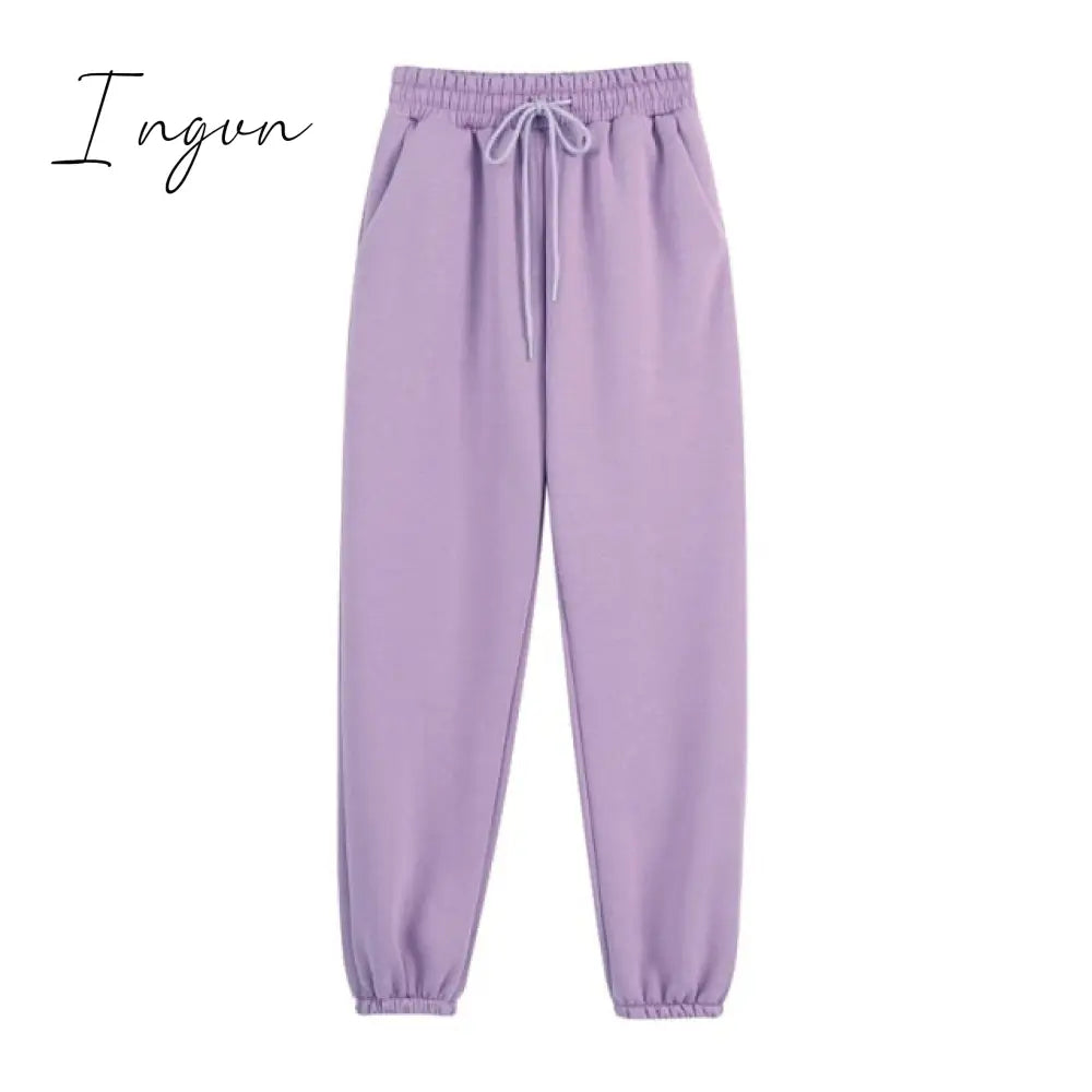 Ingvn - Fleece Tracksuits Women Two Pieces Set Hooded Oversized Sweatshirt Pants Solid Color Hoodie Suits Autumn Winter Casual Outfits