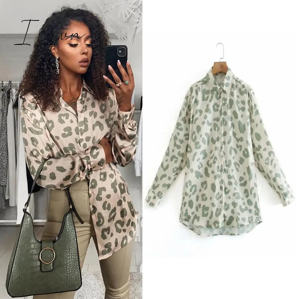Ingvn - women satin blouse long sleeve zebra print shirts vintage office ladies tops femme chandails fashion blusa de mujer Chandails