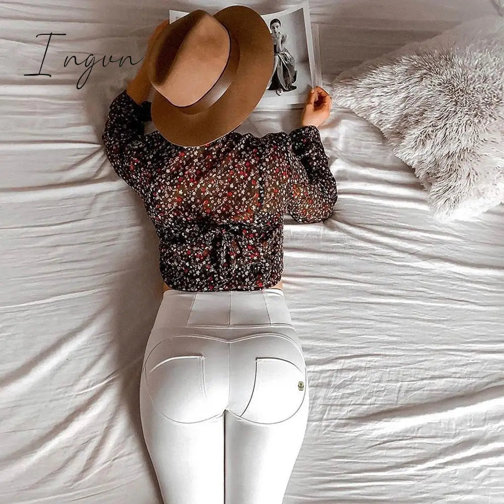 Ingvn - Melody Artificial Leather Pants High Waist Pencil Pants Women Clothing Skinny Leggings Elastic Sexy Hip Butt Lift Pants