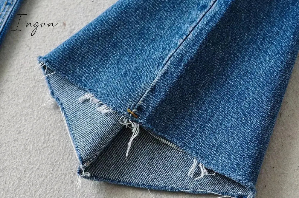 Ingvn - Casual Fashion Straight Leg Women's Jeans Denim Bottom Harajuku Boyfriend Long High Waist Baggy Jeans Fall Pants