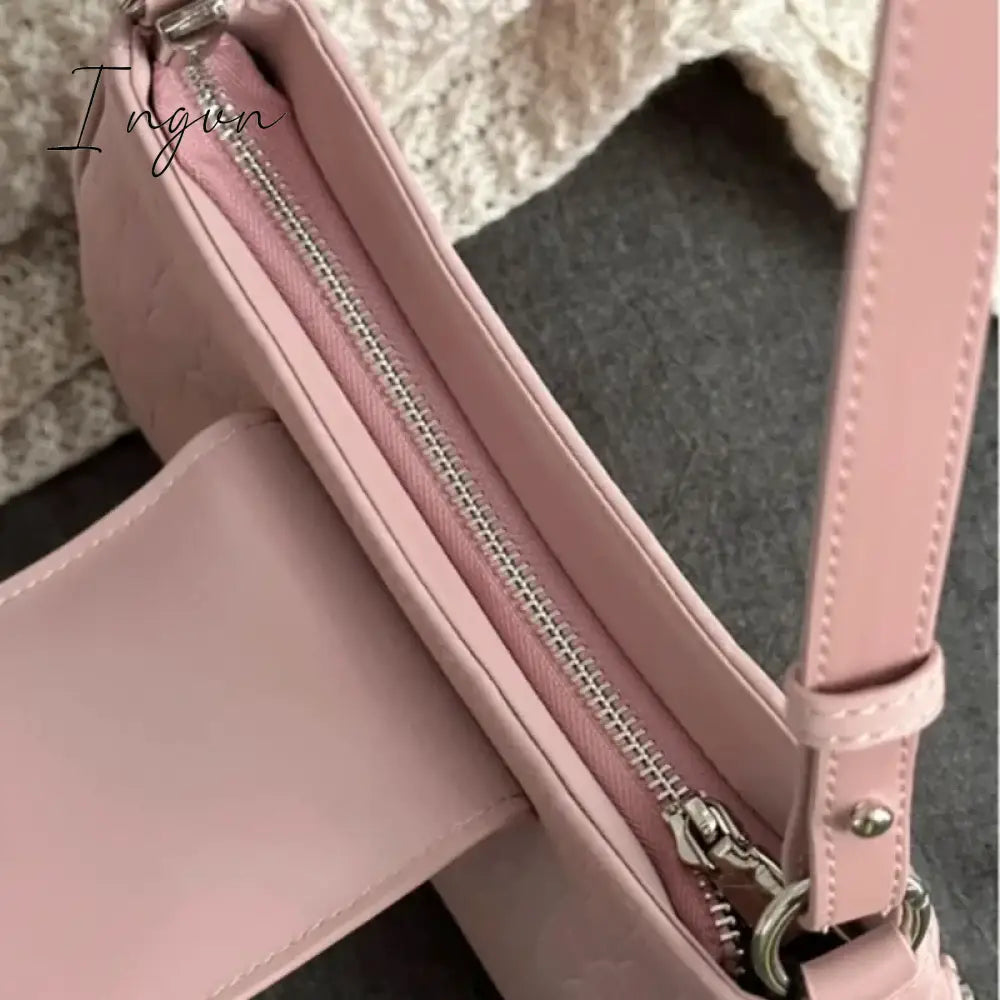 Ingvn - New Fashion Shoulder Bag 2024 PU Bags for Women Sweet Cool Subculture Pink Crossbody Bag сумка Bolsas