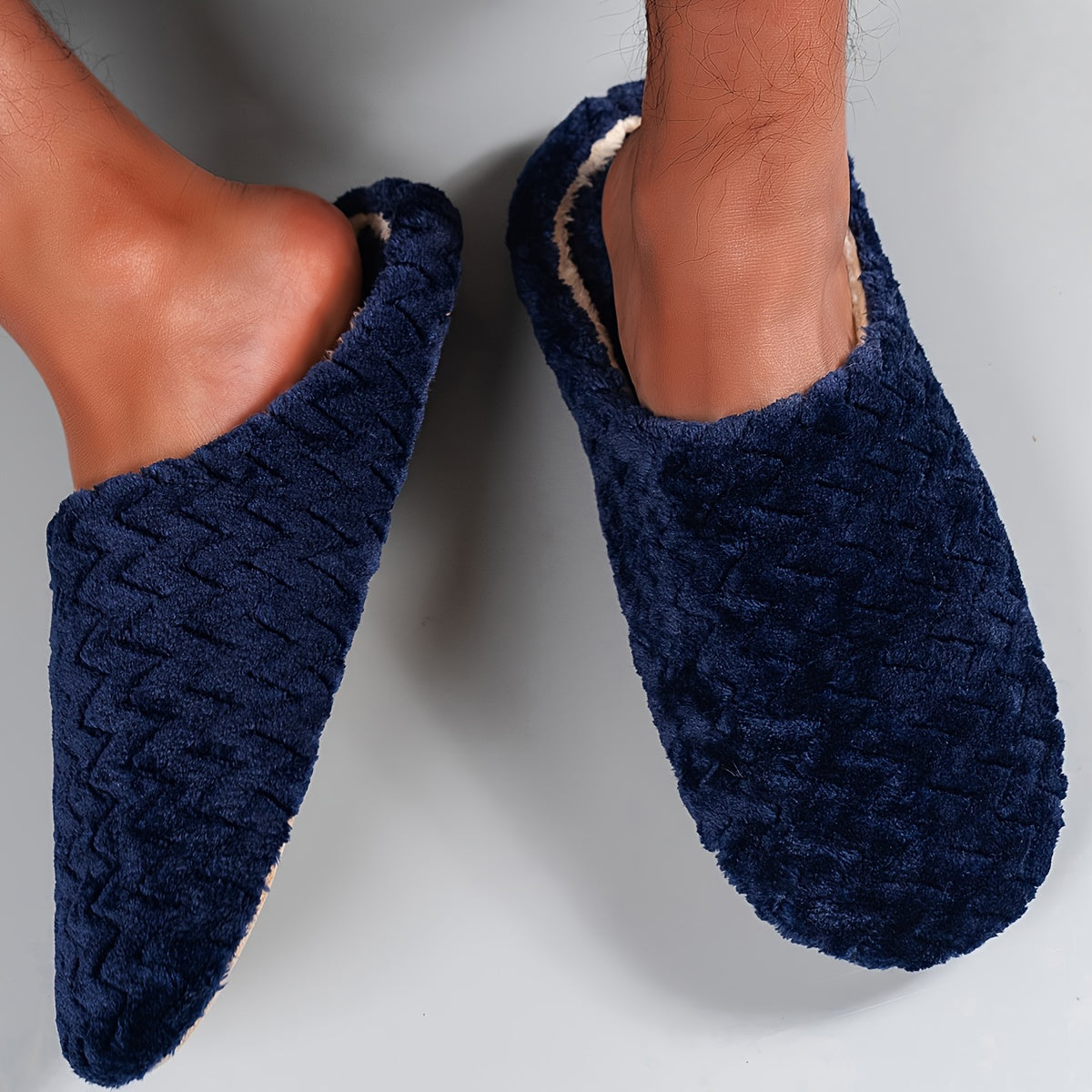 Women's Plush Cozy Slippers - Warm, Anti-Slip, Quiet, Easy On/Off Solid Color Indoor Footwear