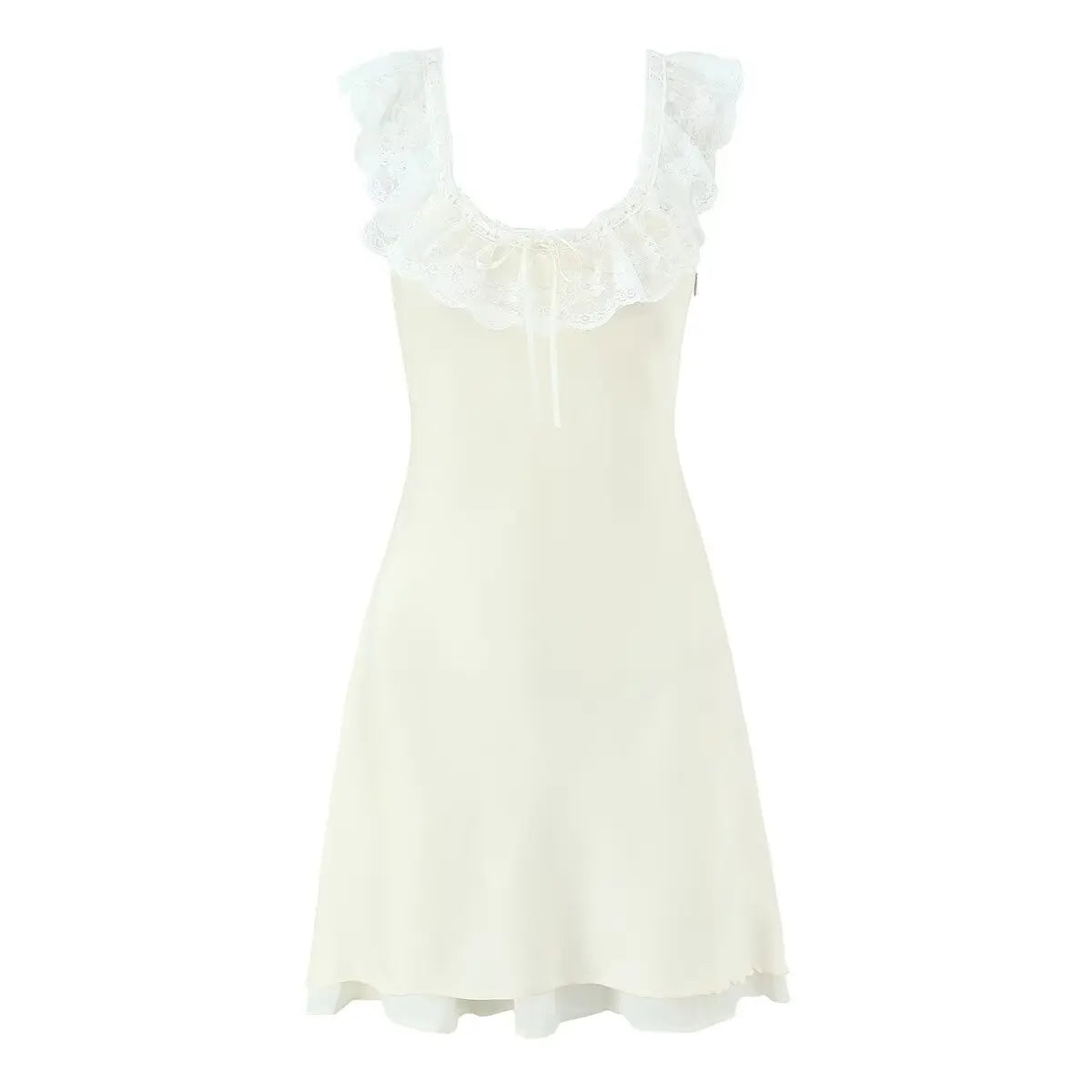 Romantic Girl Lace Spliced Sexy Off Shoulder Dress Women Short Sleeve Slim A-line Mini Dresses Summer Robe