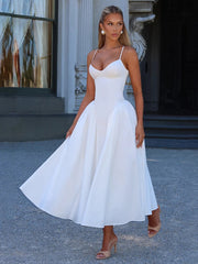 Temperament Low-Neck Elegant Dress Women Large Hem Halter Backless Skinny Summer New Trend Banquet Vacation Vestidos
