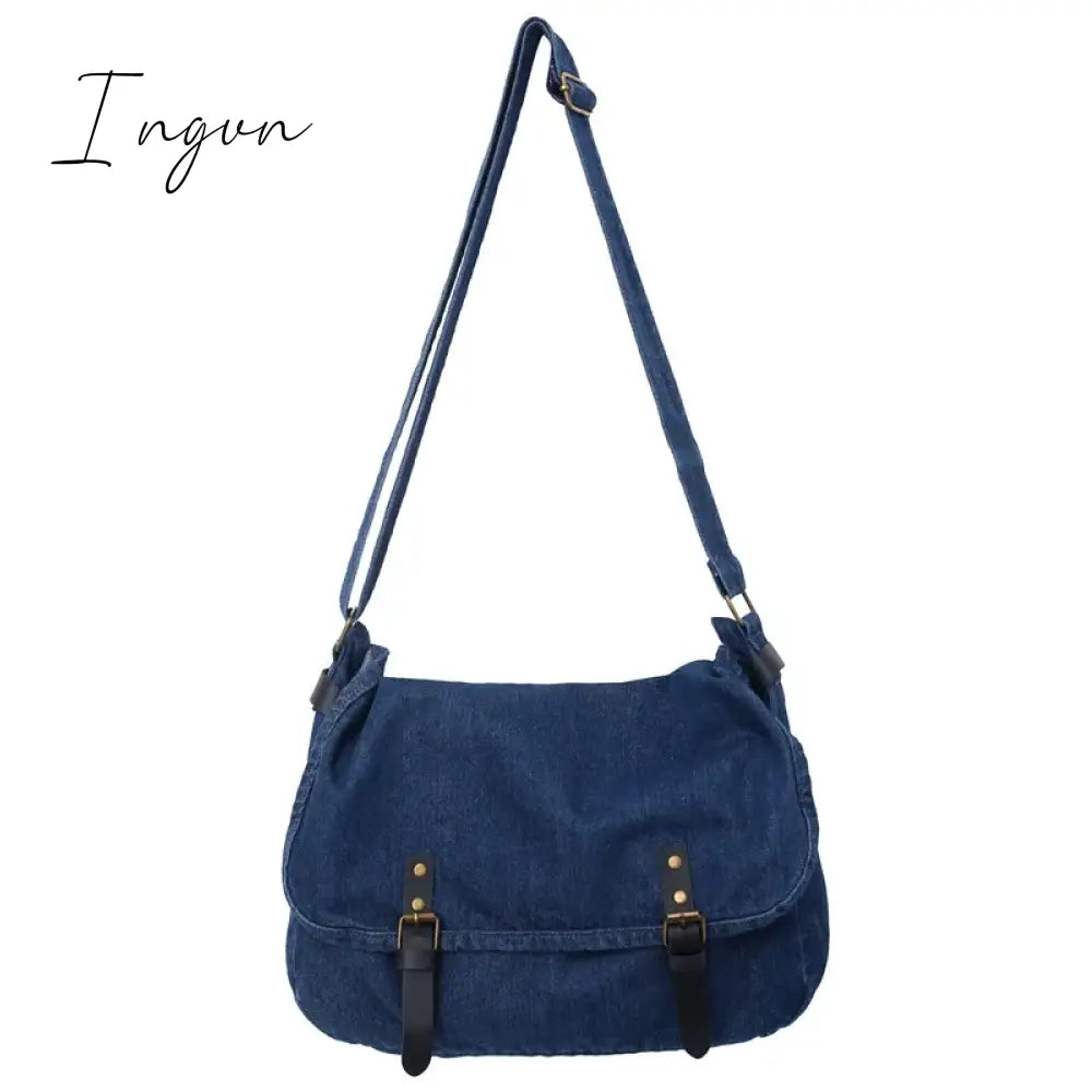 Ingvn - Denim Women's Bag 2024 New Eco Reusable Ladies Handbags Canvas Shopping Travel Shoulder Bags Unisex Jeans Crossbody Bag Shoppers