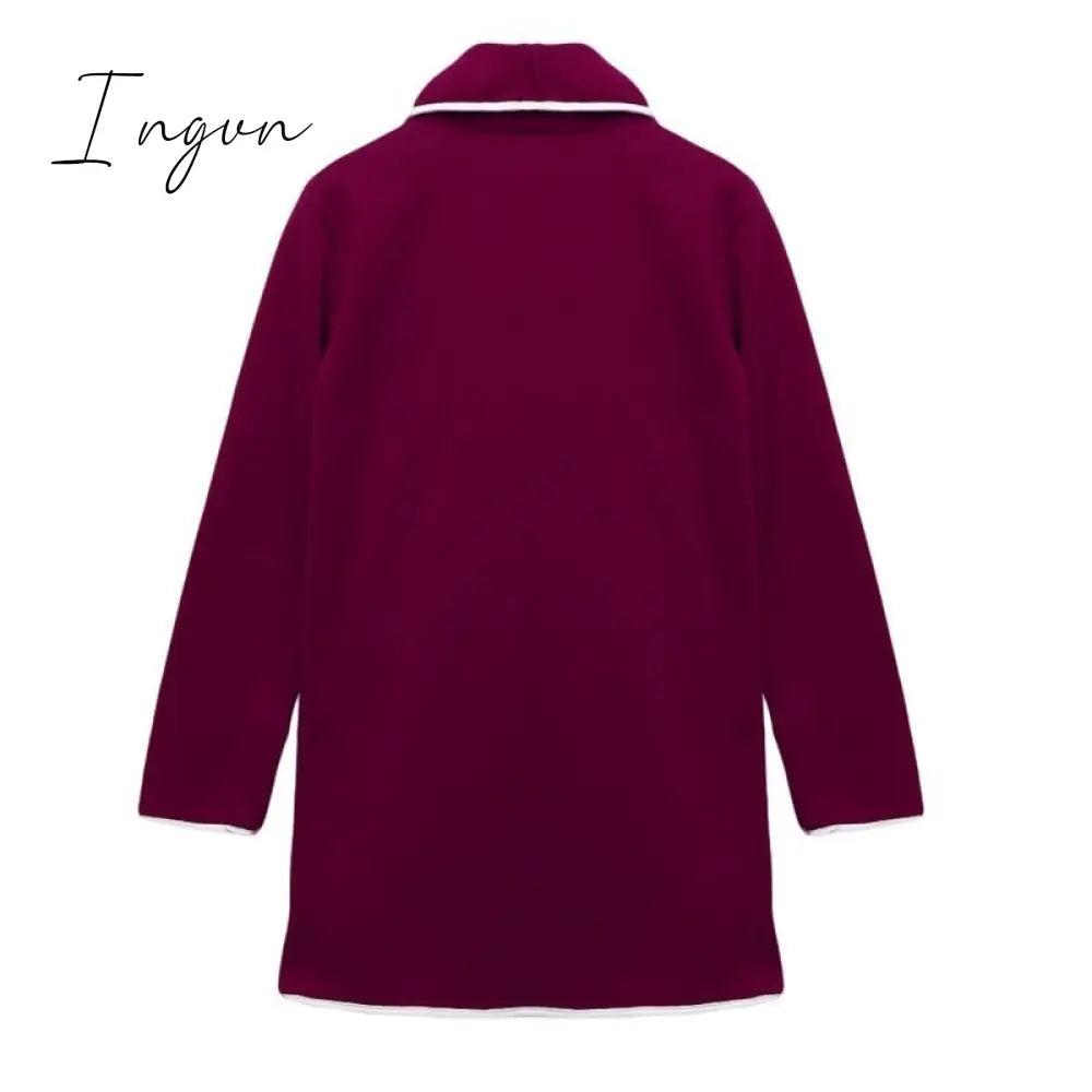 Ingvn - Womens Fashion Autumn Winter Long Cardigan Female Casual Women Pocket Cardigan Sweater Knitted Cardigans All-match For Women Jacket Tops