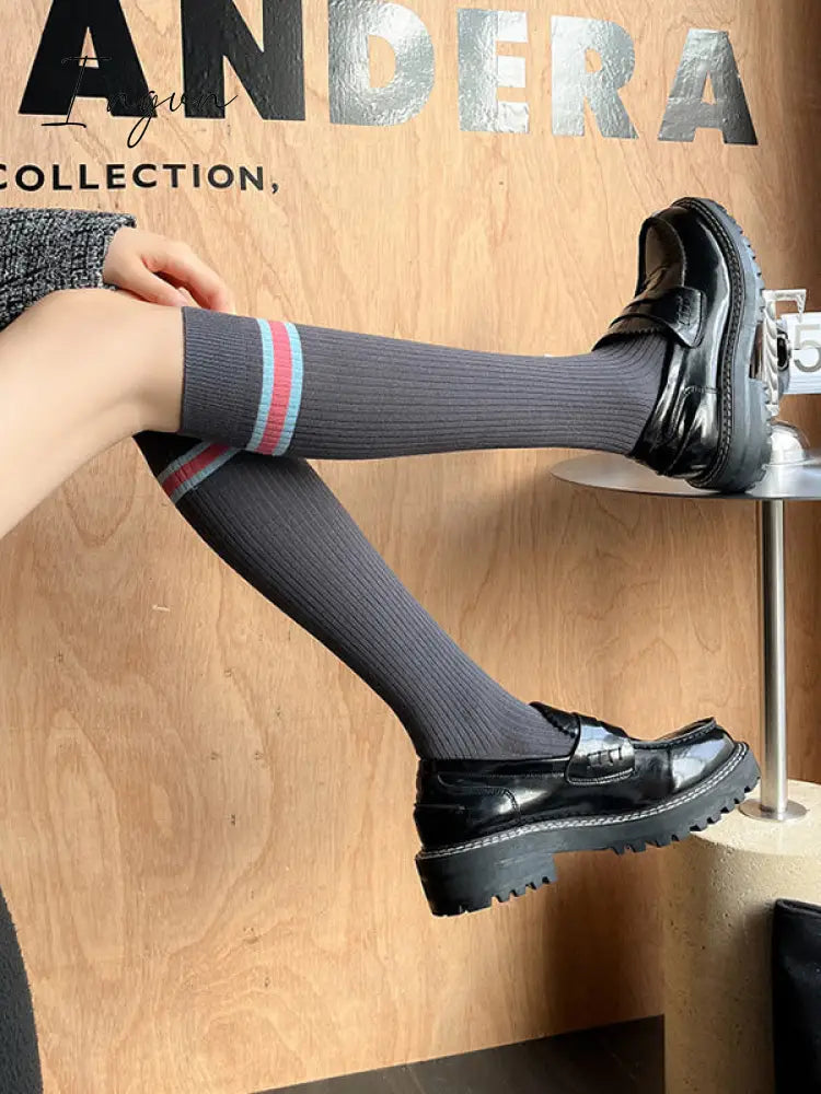Ingvn - Fashion College Style Striped Stockings Accessories