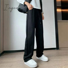 Ingvn - Sweatpants Women 2023 New Streetwear Pants High Waist Loose Trousers Casual Straight Sport Wide Leg Baggy Pants Joggers
