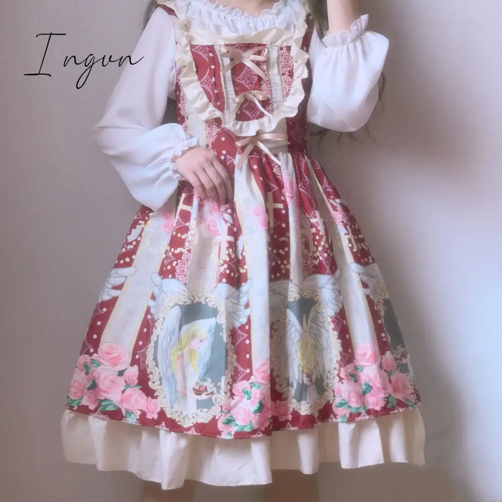 Ingvn - Quality Kawaii Lolita Style Dress Women Lace Maid Costume Dress Costume Sweet Gothic Party Robe Renaissance sSpring
