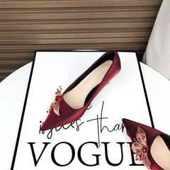 Red Wedding High Heels for Women Not Tired Feet 2025 New Chinese Toast Bride Wedding Shoes Hesu Wedding Dress