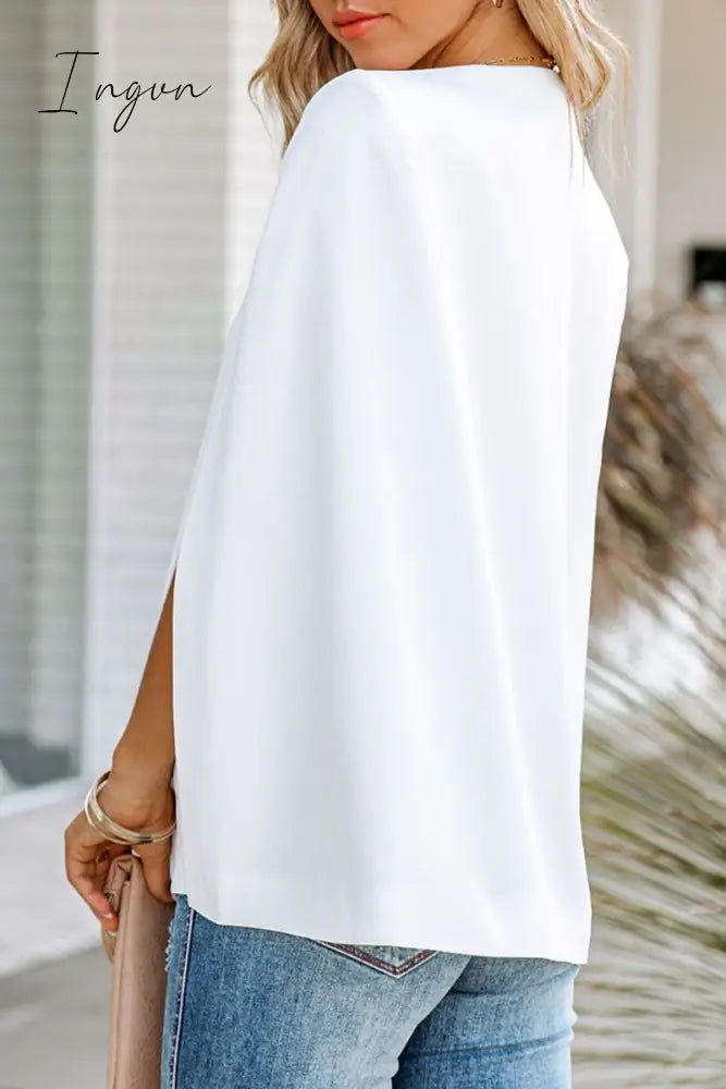 Ingvn - Fashion Elegant Solid Patchwork Slit Outerwear(5 colors)
