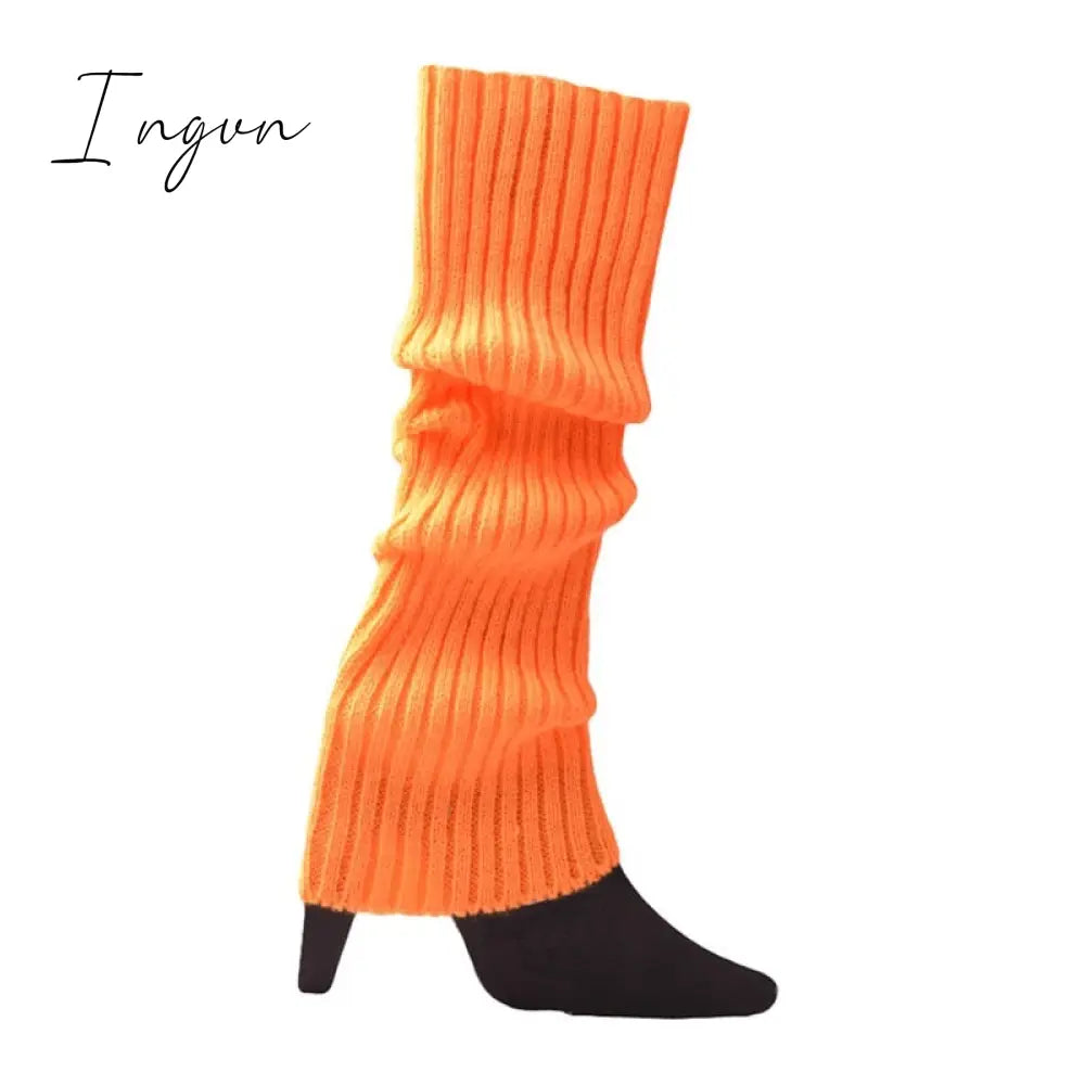 Ingvn - Lolita Leg Warmers Women Warm Winter Knit Foot Cover Crochet Knee Socks Warm Boot Cuffs Beenwarmers Japanese Long Socks