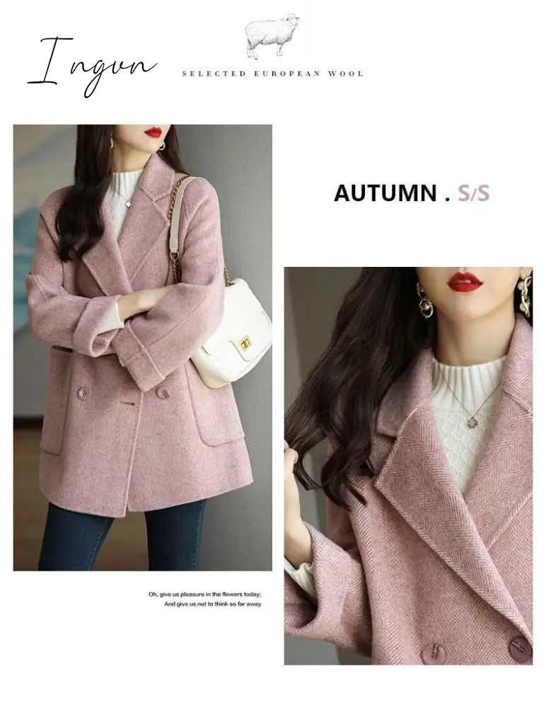 Ingvn - Autumn And Winter New Fashion Women's Jacket Loose Leisure All-Match Western Style High-End Woolen Female Coat