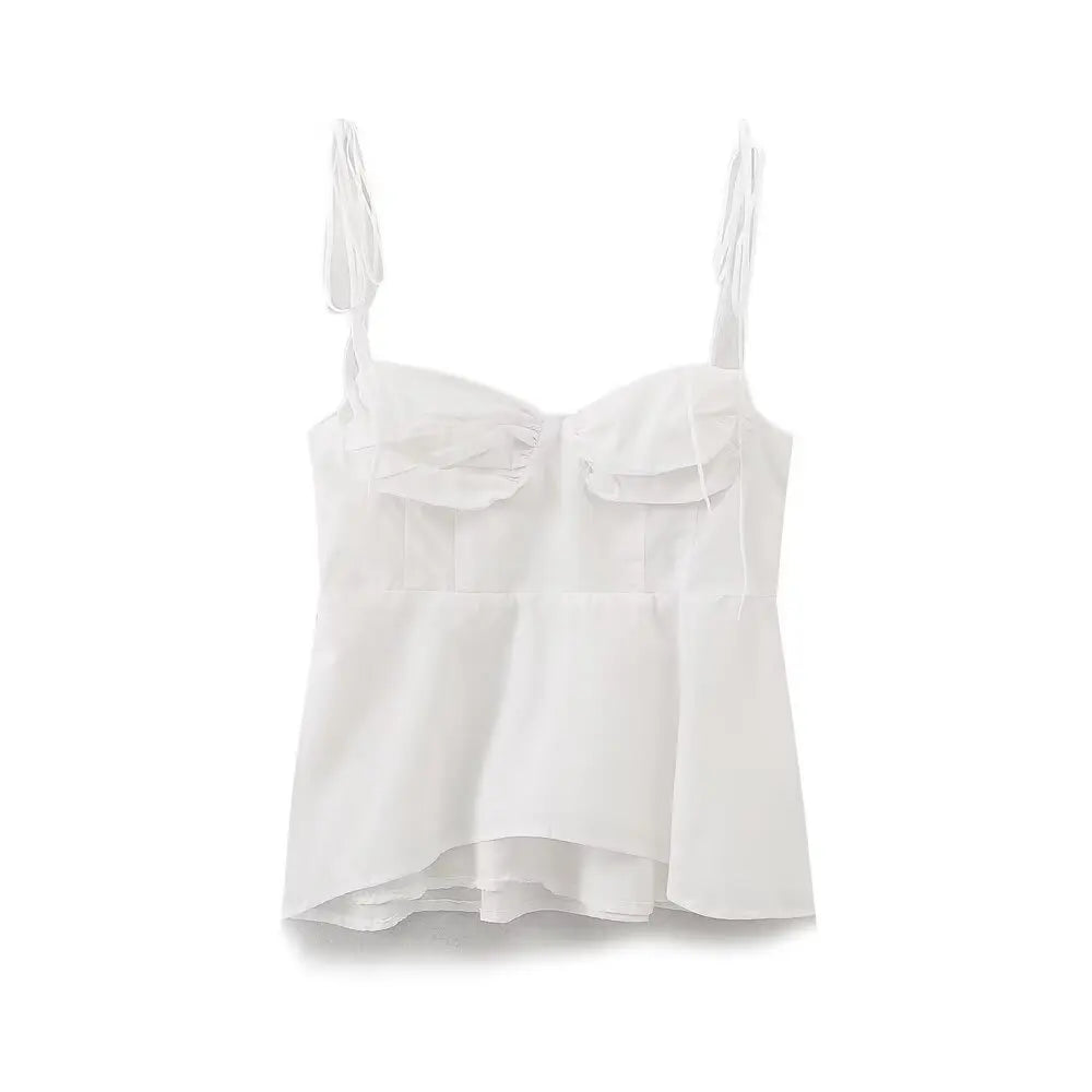 White Corset Top Women Sexy Backless Crop Top Summer Beach Bustier Top Streetwear Camis Holiday ropa de mujer