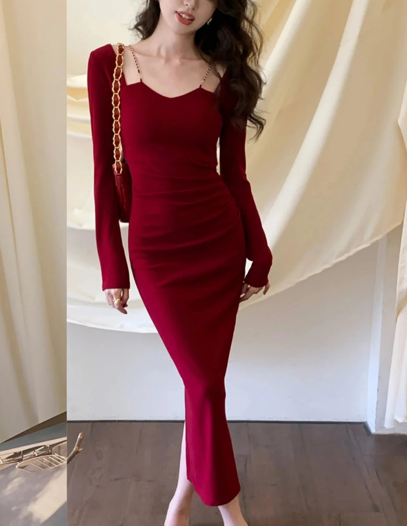 Women Sexy Bodycon Wedding Runway Party Dress Autumn Elegant Birthday Evening Prom Robe Spring Fashion Female Solid Clothing