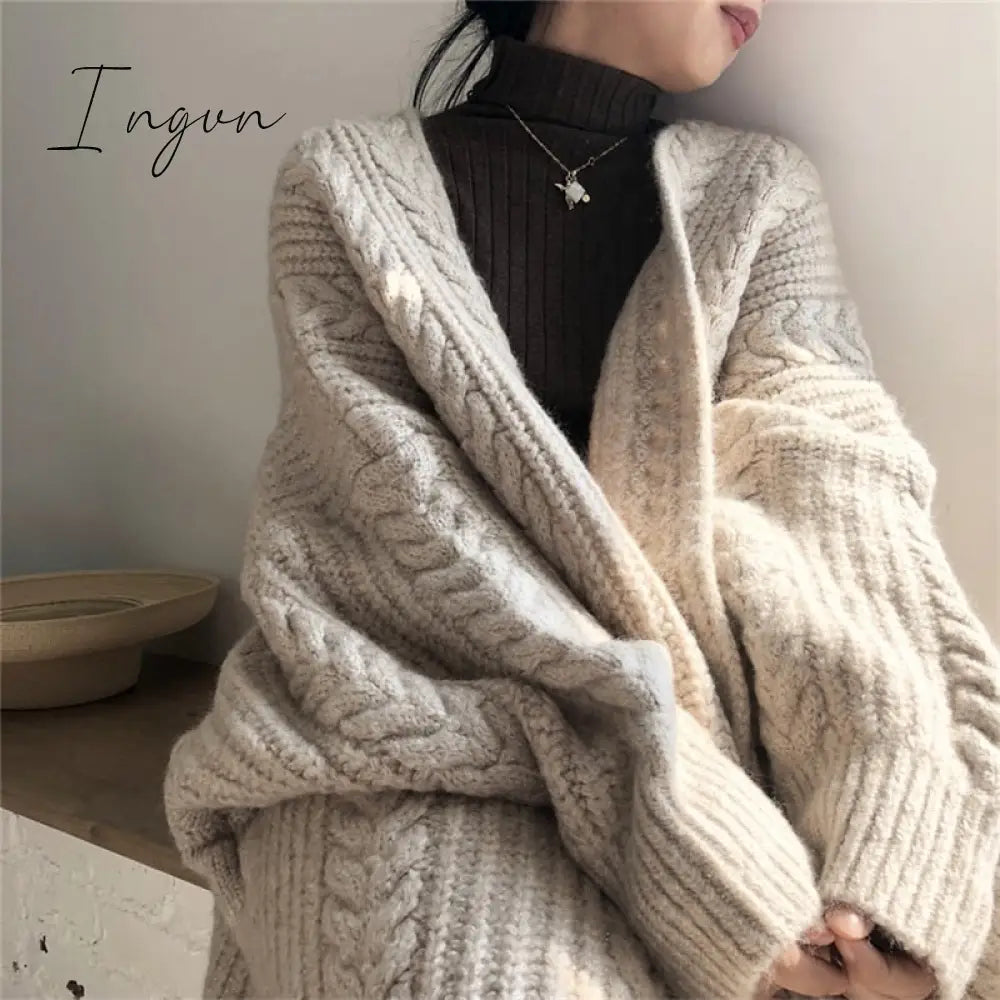 Ingvn - New Women's Sweaters Autumn Winter Fashionable Bat Sleeve Cardigans Warm Wild Knitwear Tops
