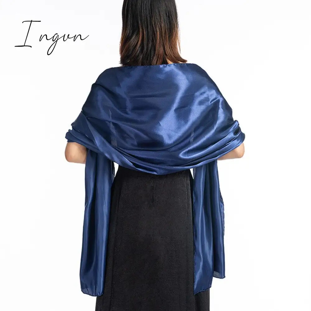 Ingvn - 16 Colors Shrugs for Women Evening Cape Dress Wraps Shawls 240*70cm Satin Long Formal Wedding Party Prom Wraps Ladies Bolero