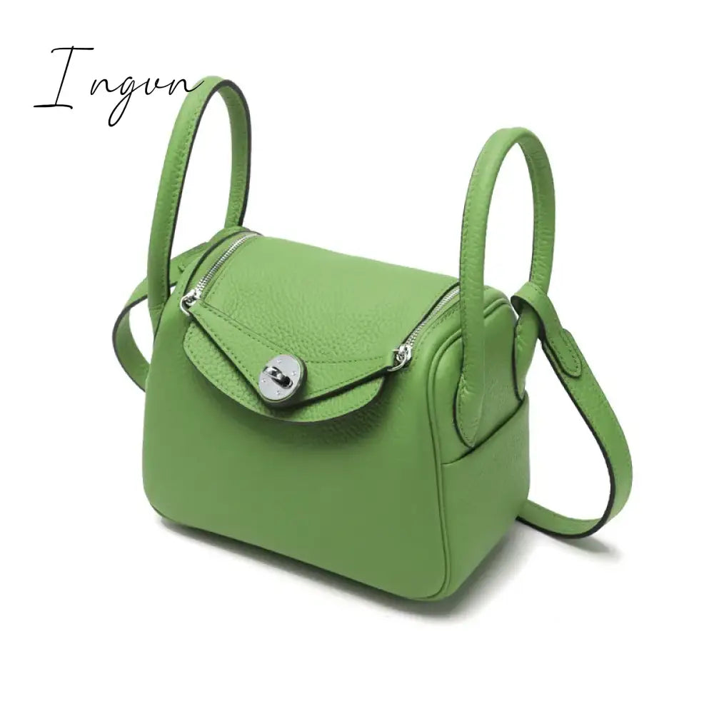 Ingvn - Mini 20cm Pillow Bag Silver Buckle Ladies Handbag Luxury Brand Designer Shoulder Bag Cow Genuine Leather Crossbody Bags Fashion