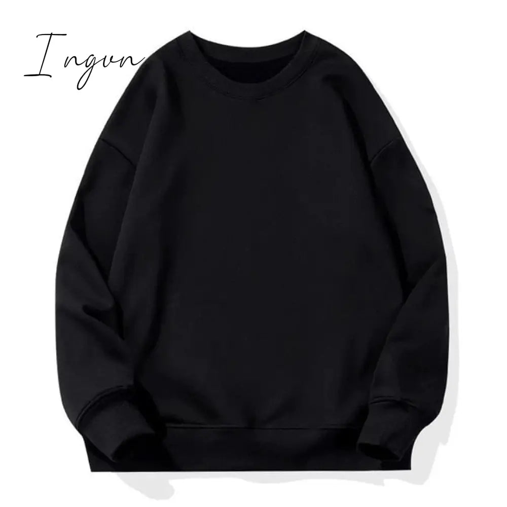 Ingvn - Women Unisex Couple Fleece 100% Cotton Suits 2 Pieces Sets Casual Tracksuit Hoodies Sweatshirt Pants Plus Size