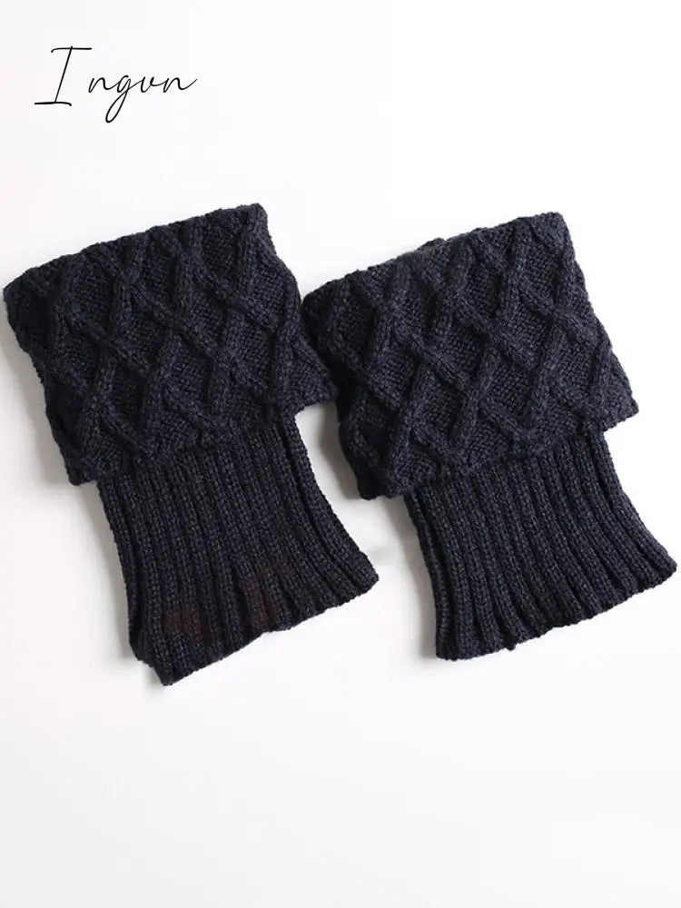 Ingvn - Original Creation Keep Warm Jacquard Solid Color Leg Warmers Accessories