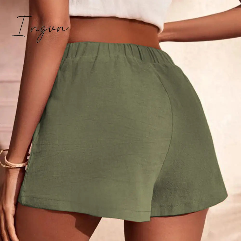 Ingvn - Tie Waist Cargo Shorts