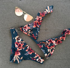 Women Push-up Padded Bikini  Hot Retro Swimsuit Print Swimwear Girls Summer Beachwear Female Bathing Suit Swimming Biquini
