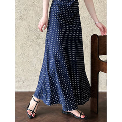 French Style Lace Polyester Fiber Stitching dress Summer V-Neck Elegant Wave Dot Tight Waist