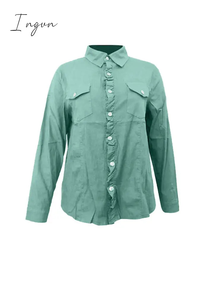 Ingvn -  Long Sleeve Solid Color Jacket Tops(4 Colors)