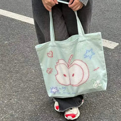 Ingvn  High Capacity Women Shoulder Bag Fashion Korean Aesthetics Print Tote Bag Casual Versatile Scrawl Canvas Ladies Hand Bags