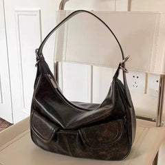 INGVN  2024 New Women Vintage Underarm Bag Korean Office Lady All Match Top-Handle Bags Trendy Fashion Simple Zipper Shoulder Handbags