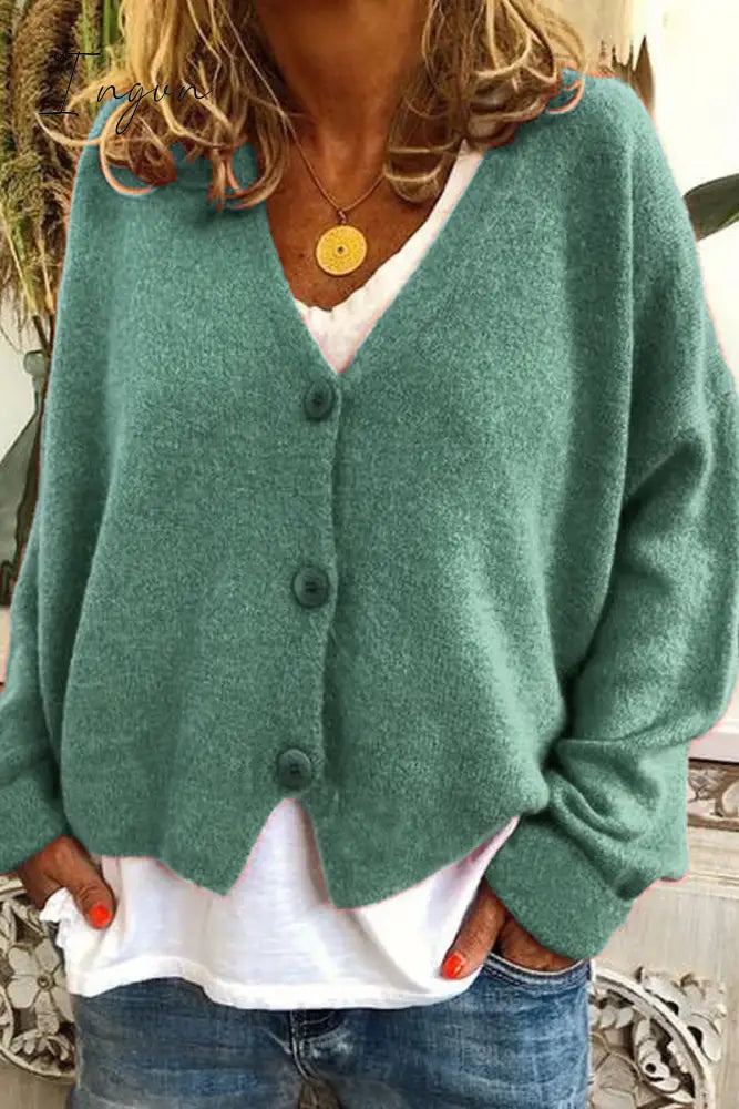 Ingvn - Casual Solid Patchwork V Neck Mid Waist Sweaters(15 Colors)