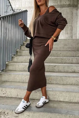 Ingvn - Casual Simplicity Solid Patchwork Hooded Collar Long Sleeve Two Pieces(3 Colors)