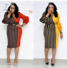 Ingvn - new summer elegent fashion style african women plus size knee-length dress L-3XL
