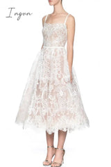 Ingvn - Boho Woman Dresses 2023 Summer Embroidery Runway Backless Sexy Party Dress Beach Sleeveless Spaghetti Strap Sundress Women Lace