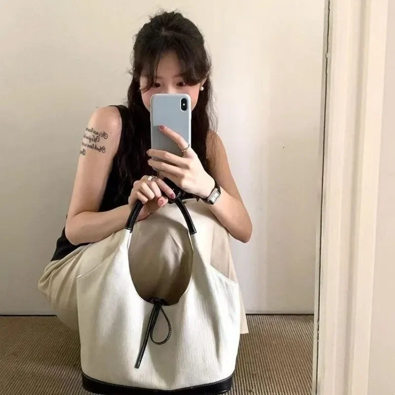 Ingvn  Patchwork Womens Tote Bag Casual Large Capacity Fashion New Designer Shoulder Bag Travel Literary Commuter Female Handbag