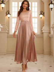 Wedding Guest Dresses Cocktail Dresses Women's Sequin Long Sleeve Evening Gowns