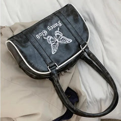 Ingvn  Vintage Y2k Womens Handbag Embroidery Butterfly Elegant Fashion Shoulder Bag Casual Harajuku Exquisite Female Boston Bag