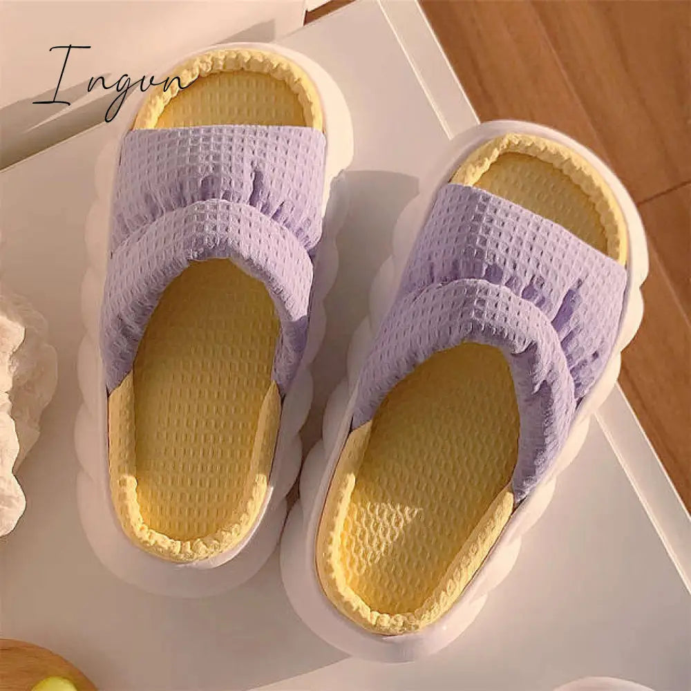Ingvn - Women's Slippers Summer Four Seasons Indoor Home Sandals and Slippers Cute Cartoon Milk Cow House Slippers Funny Shoes