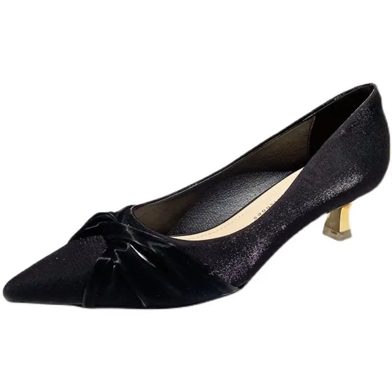 Ingvn  Shoes For Women  Stilito Pointed Toe White Ladies Summer Footwear With Medium Heels Office E Chic Elegant Offer Slip On A L