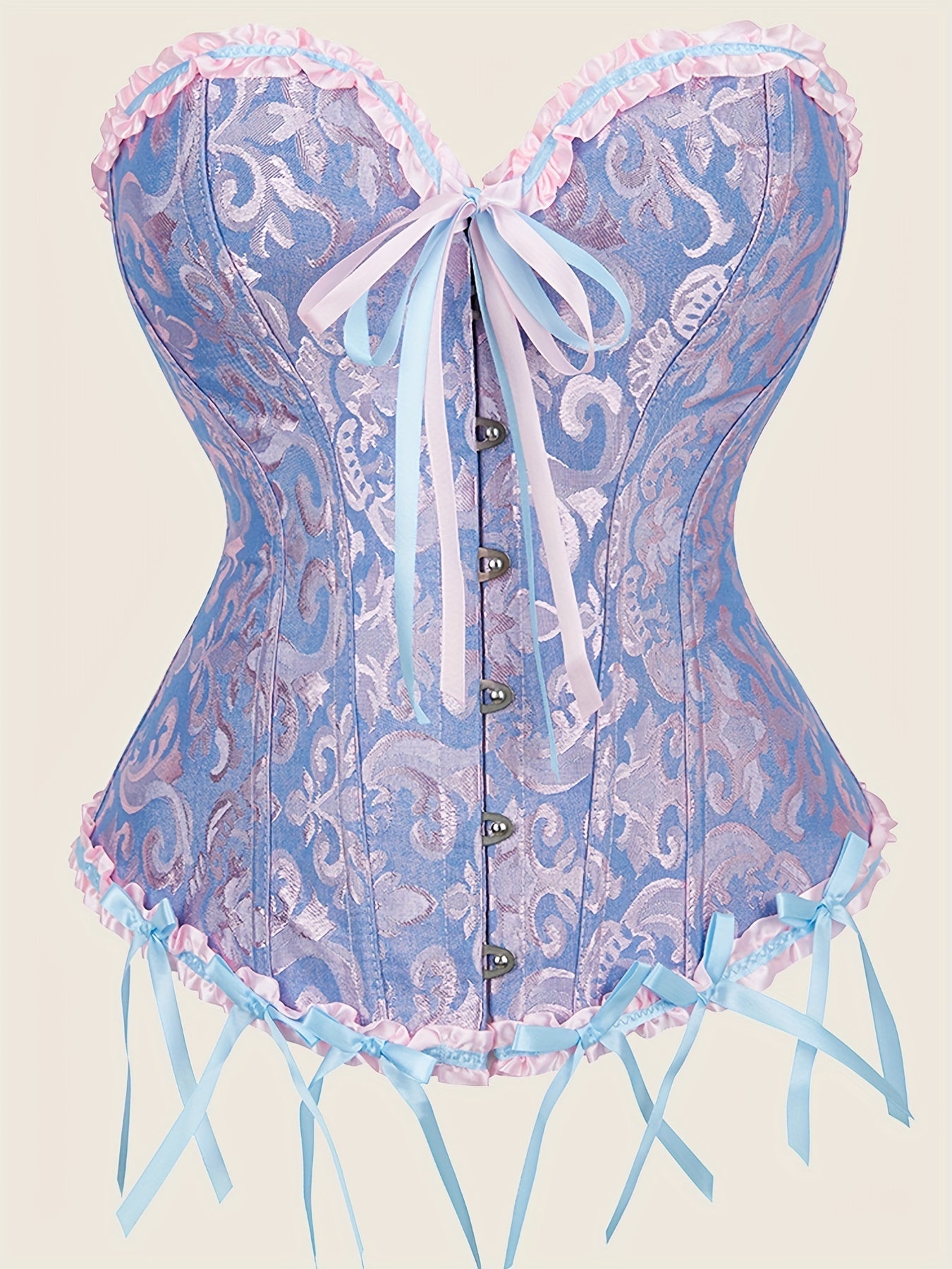 Ravishing Ruffle Strapless Corset Bustier - Sculpting Tummy Control, Lace-Up Jacquard Body Shaping, Adjustable Hooks, Comfortable Women's Lingerie & Shapewear for Hourglass Figure