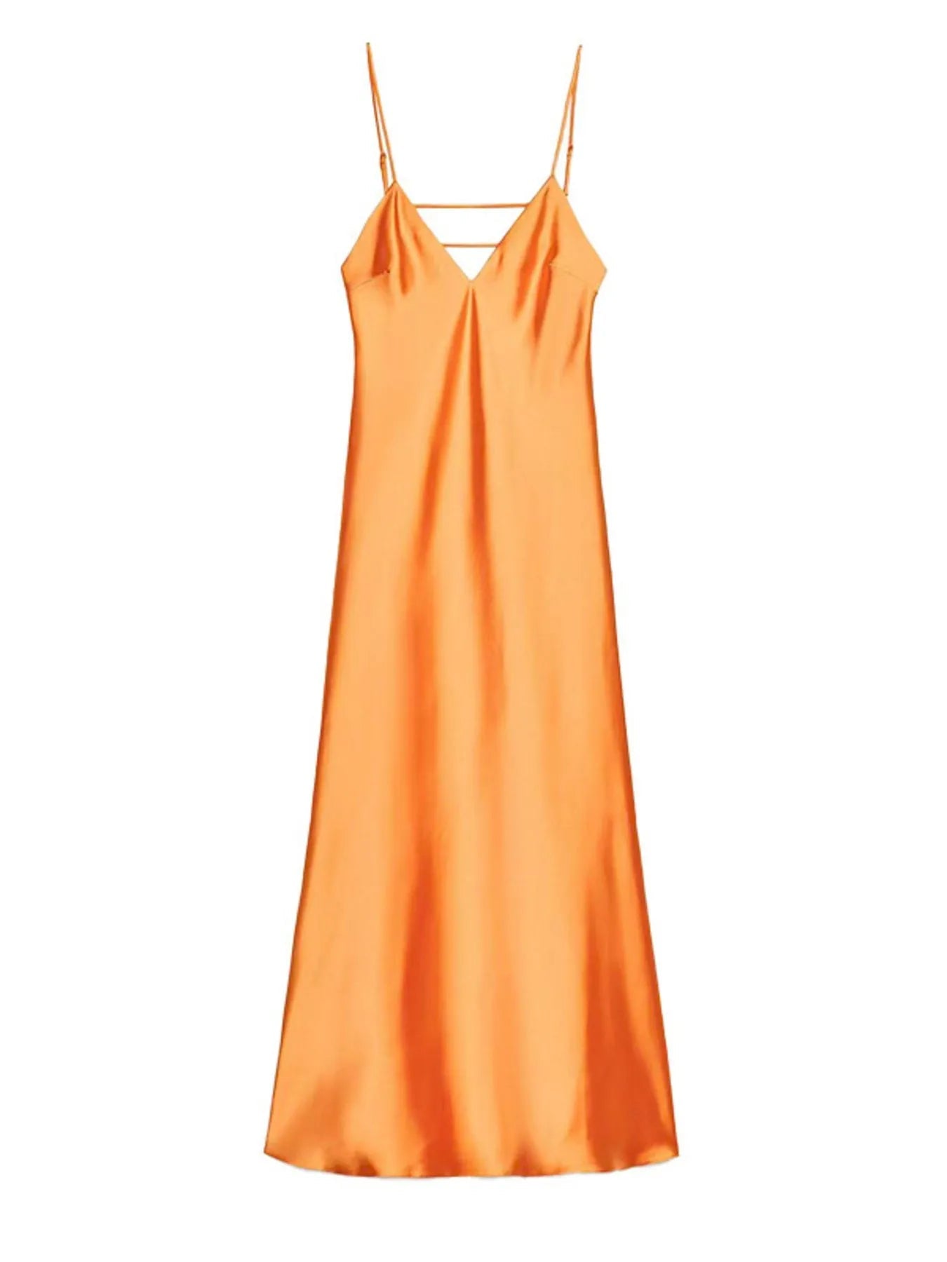 Satin V-Neck Cami Dress