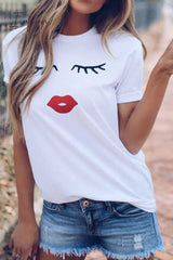 Ingvn -  Colorful Round Neck Print T-shirt
