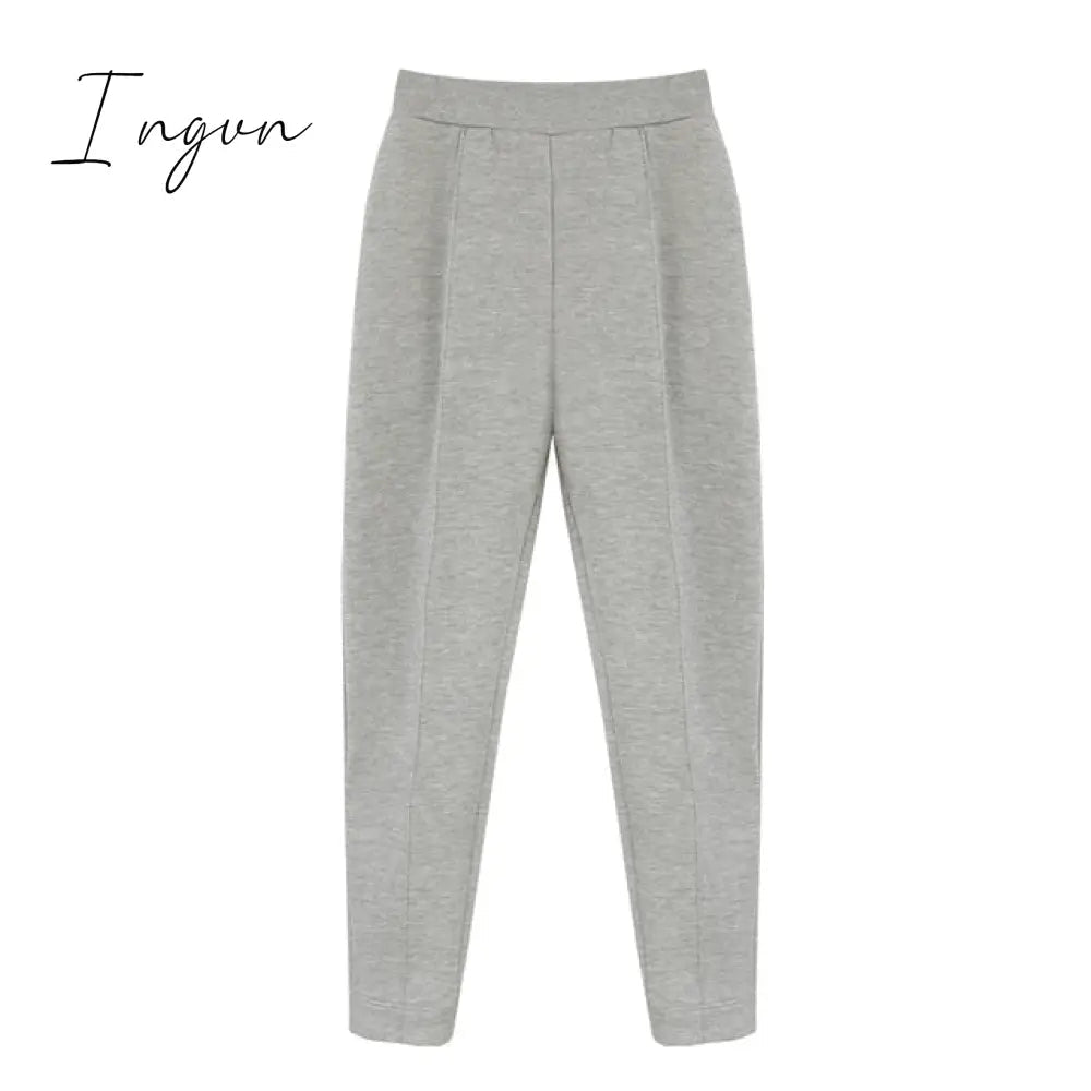 Ingvn - Women Unisex Couple Fleece 100% Cotton Suits 2 Pieces Sets Casual Tracksuit Hoodies Sweatshirt Pants Plus Size