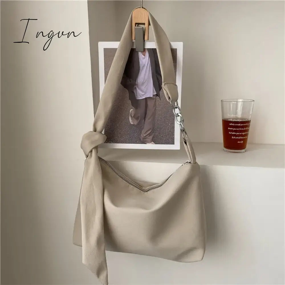 Ingvn - Handbag Women Black Shoulder Bag Designer Handbags Shopper Girls Chain Removable Adjustable Strap Messenger Nylon Crossbody Bags