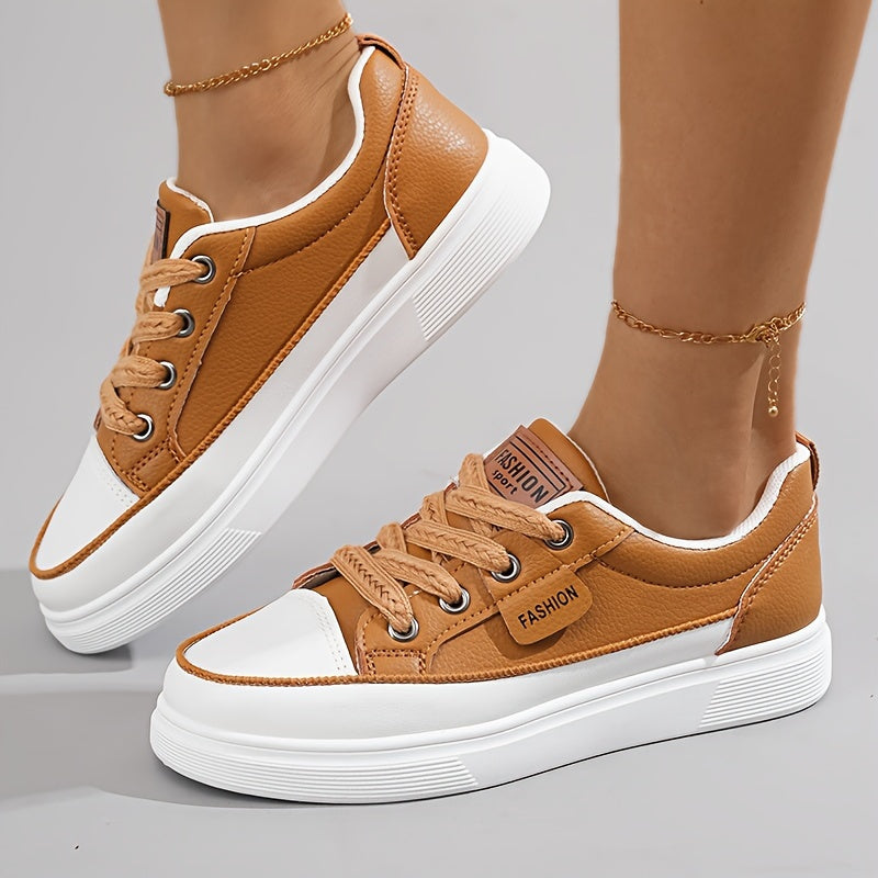 Women's Simple Sneakers, Casual Lace Up Outdoor Shoes, Women's Comfortable Low Top Shoes Plus Size