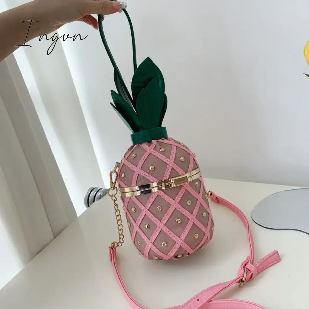 Ingvn - Women Bag 2024 Fashion Cute Pineapple Design Shoulder Bag Originality Design Ladys Crossbody Bag Metal Chain Handbag